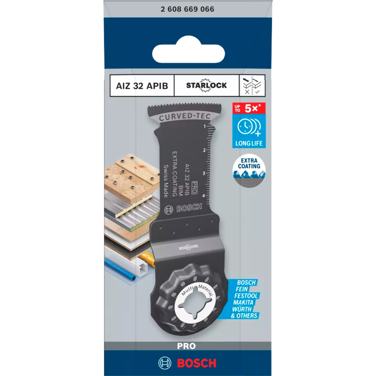 Lame Starlock Pro Bimétal Extra AIZ 32 APIB pour Bois / Métal - 32 x 50 mm - 10 pièces - BOSCH - 2608669068