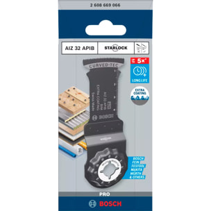 Lame Starlock Pro Bimétal Extra AIZ 32 APIB pour Bois / Métal - 32 x 50 mm - 10 pièces - BOSCH - 2608669068