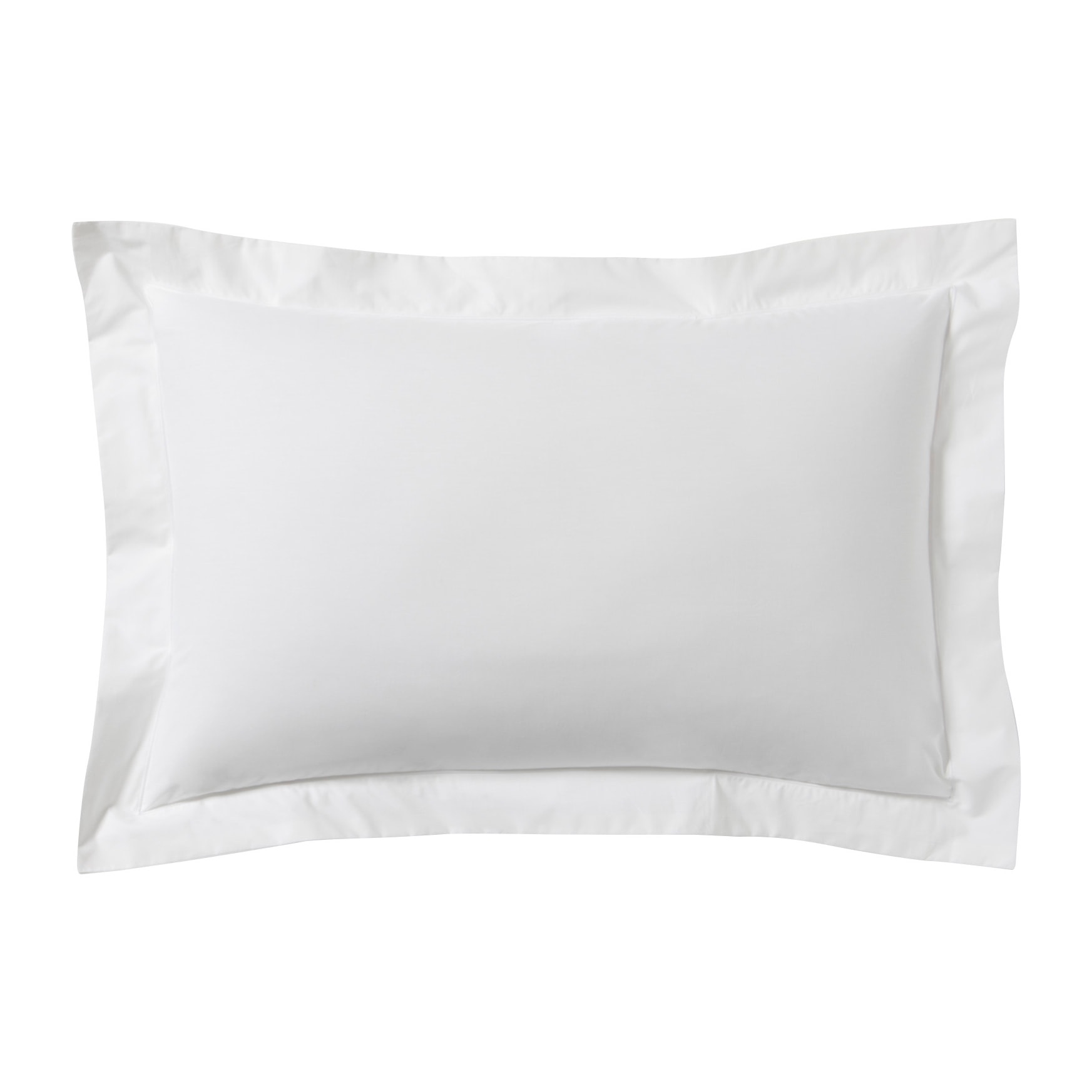 Taie d'oreiller unie en percale de coton, ROYAL LINE, Blanc