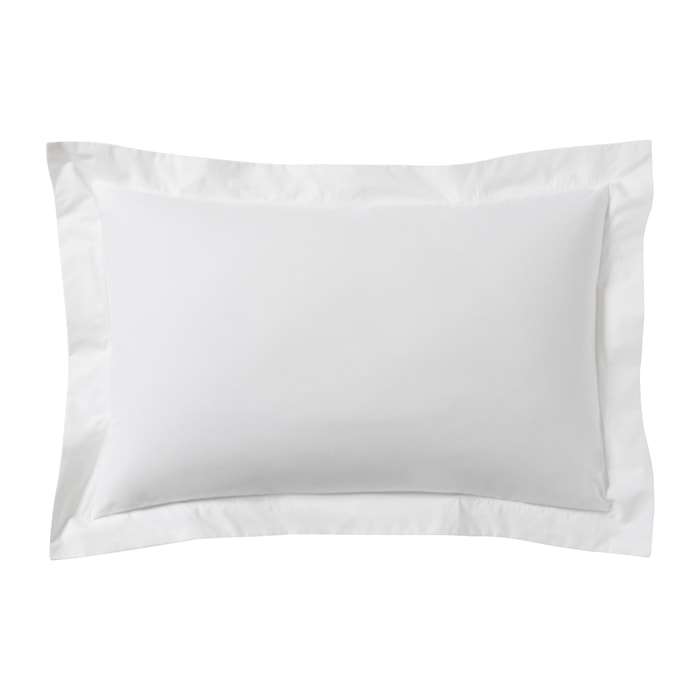 Taie d'oreiller unie en percale de coton, ROYAL LINE, Blanc