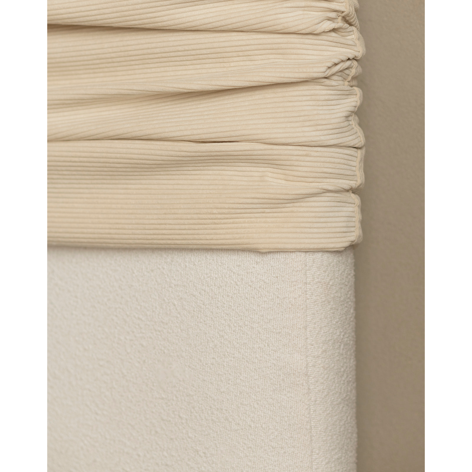 Tête de lit déhoussable en velours côtelé beige en différentes tailles