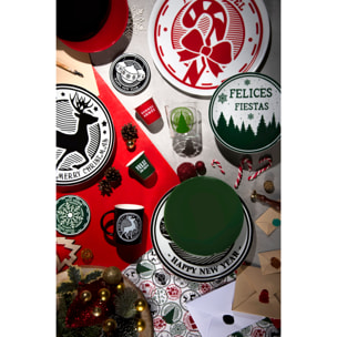 Service de table 18 pièces Excelsa - Christmas Stamp, porcelaine et grès multicolore
