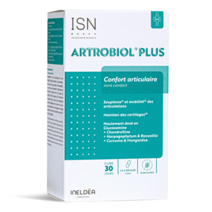 ISN - Artrobiol Plus - Complément alimentaire à base de Glucosamine, Chondroïtine, Harpagophytum - Souplesse des Articulations - Maintien du Cartilage & Ossature - 120 Gélules