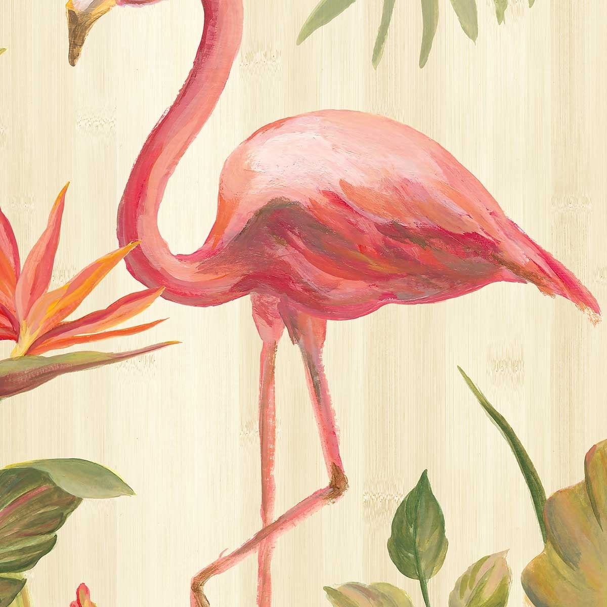 Tableau Flamant rose tropical Toile imprimée