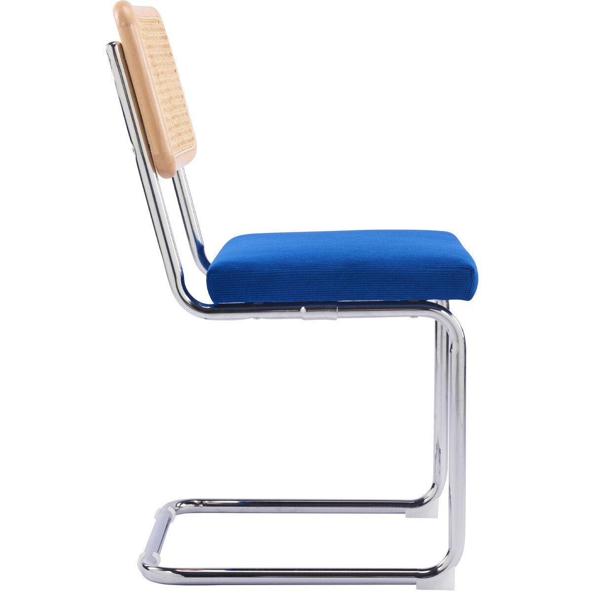 Lot de 2 chaises en cannage et velours côtelé - MUSE