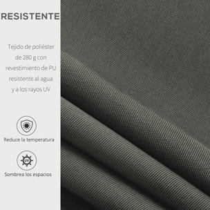 Toldo Manual Retráctil 350x250 cm Toldo para Balcón con Manivela de Metal Impermeable y Anti-UV Toldo Enrollable de Exterior para Jardín Terraza Ventanas Gris