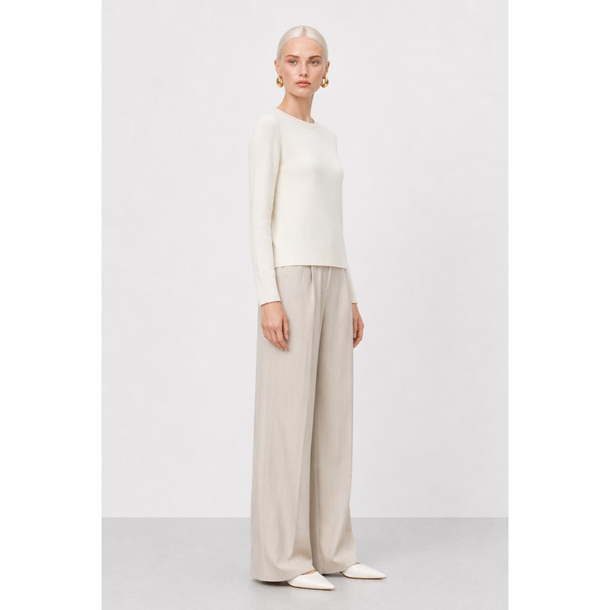 Kocca - Maglia girocollo da donna in 100% lana a maniche lunghe Donna