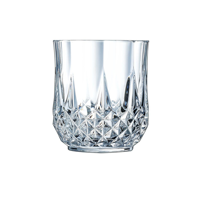 6 verres à eau vintage 32cl Longchamp - Cristal d'Arques - Verre ultra transparent au design vintage