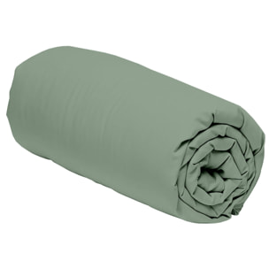 Drap housse percale de coton -bonnet 30cm-uni sauge