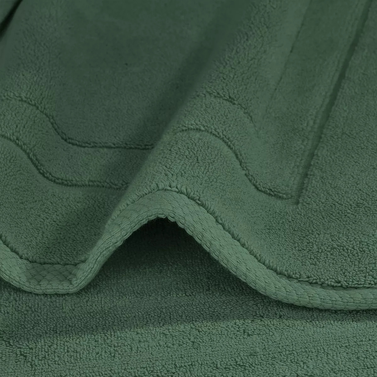 Tapis de bain pur coton 900 g/m² uni vert Elea kaki