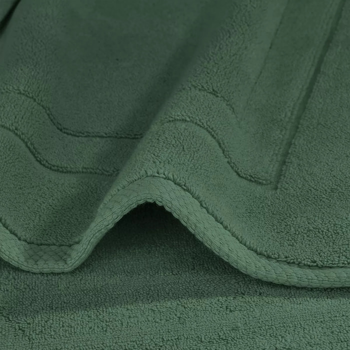 Tapis de bain pur coton 900 g/m² uni vert Elea kaki