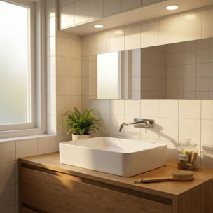 Infinitio Vasque à poser 50 x 40 x 11 cm, sans trop-plein, Blanc mat (SATINF5040M)