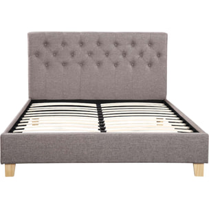 Lit double "Emmy" - 140 x 190 cm - Taupe