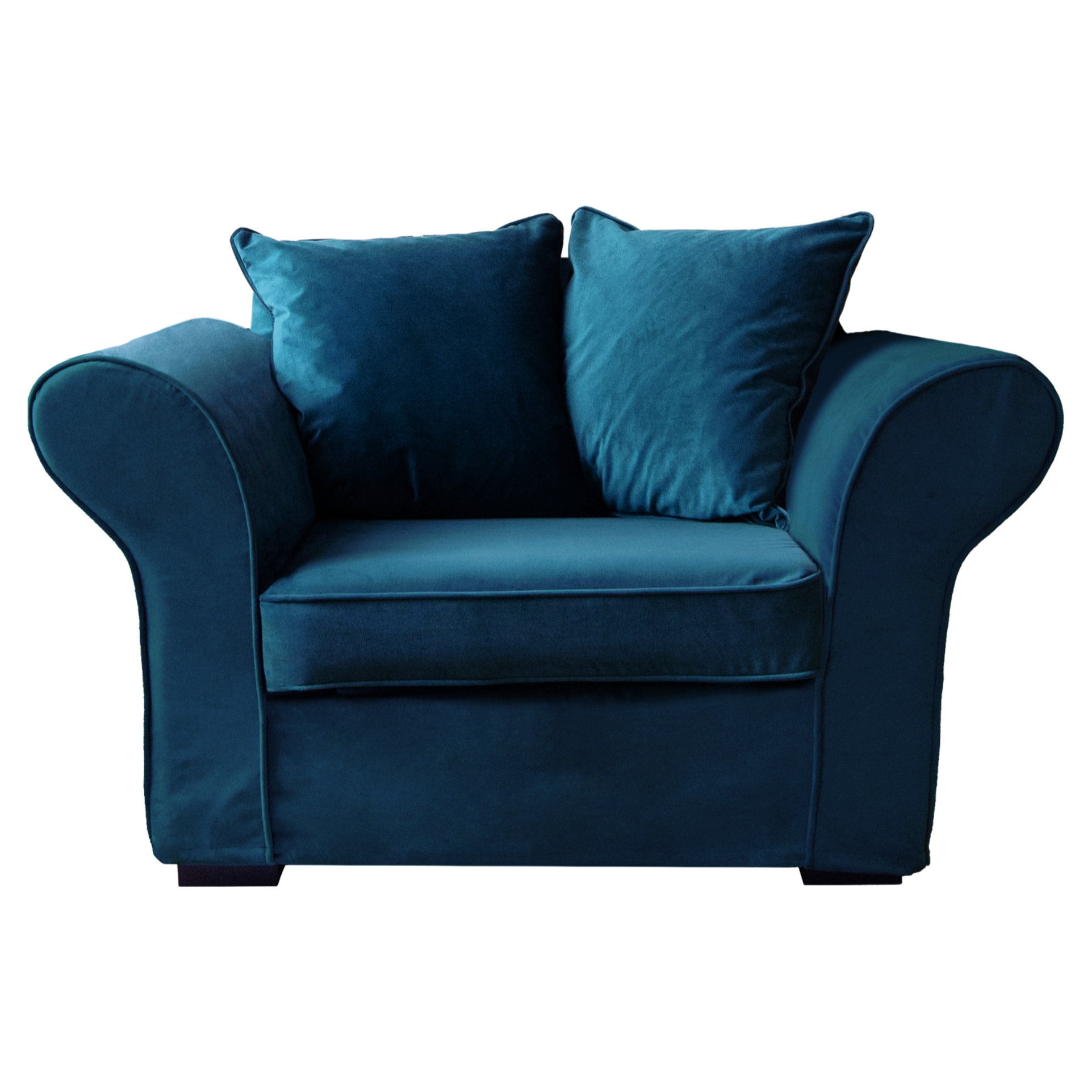 Fauteuil love seat en velours bleu navy OSCAR