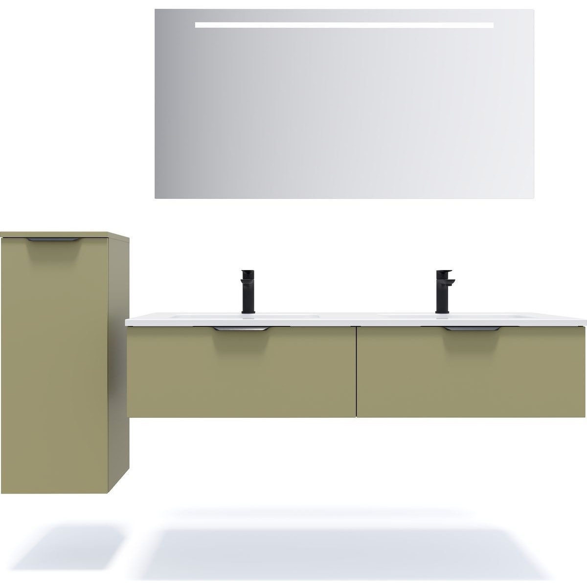 Meuble salle de bain double vasque 2 tiroirs - SOHO