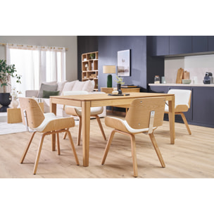 Chaise design blanc et bois foncé RUBBENS