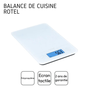 Balance de cuisine Blanche électronique écran tactile Rotel