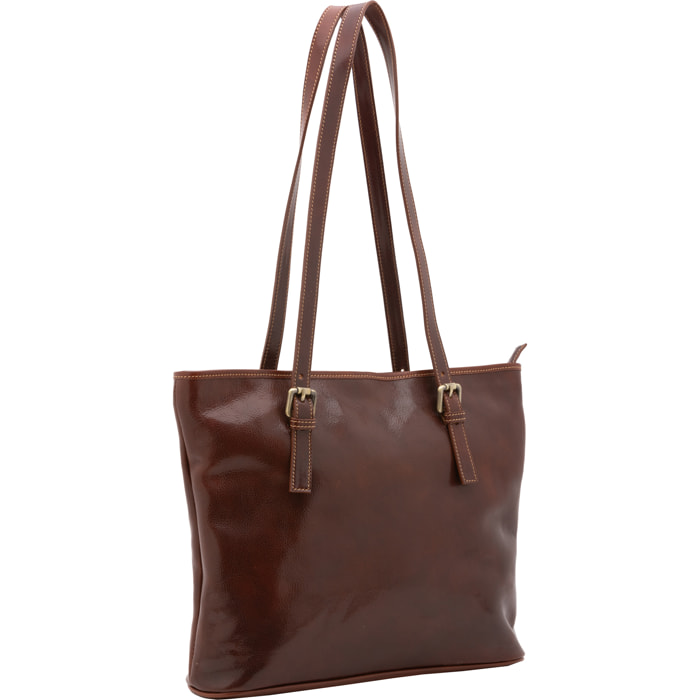 Borsa a spalla  da donna In Vera pelle Made in Italy 31x41x10 cm