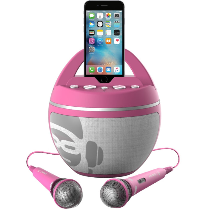 KARAOKE PARTY BALL ROSA 2 MICROS 40 WATT IDANCE