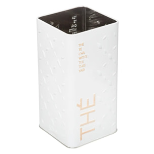 Boîte à thé vrac métal "Scandinave Nature" blanc