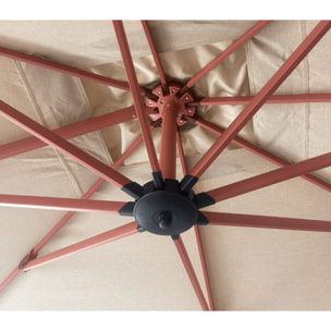 Parasol déporté 3.5x2.6m - terracotta et lin - DIAMANT