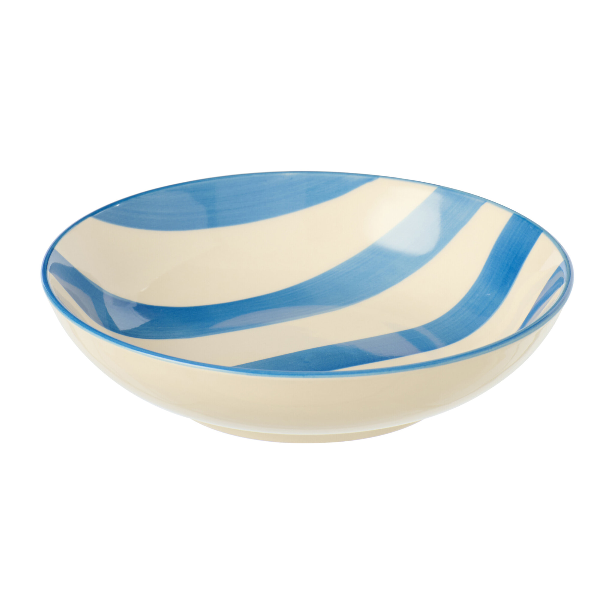 J-Line Assiette Profonde Lignée - céramique - bleu/blanc - 6 pièces