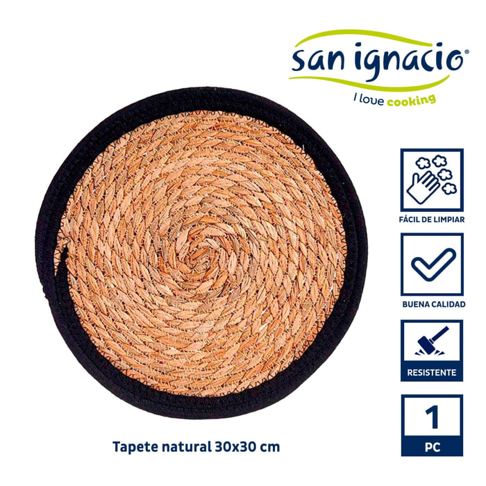 Tapete natural borde negro 30cm colección kinvara