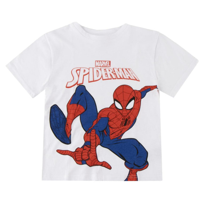 Camiseta Corta Spiderman - Color Blanco