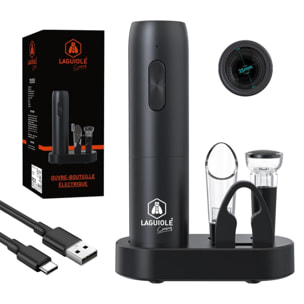 Ouvre-bouteille électrique noir rechargeable