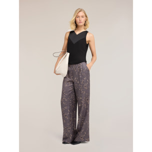 Motivi - Top in georgette con scollo a V - Nero