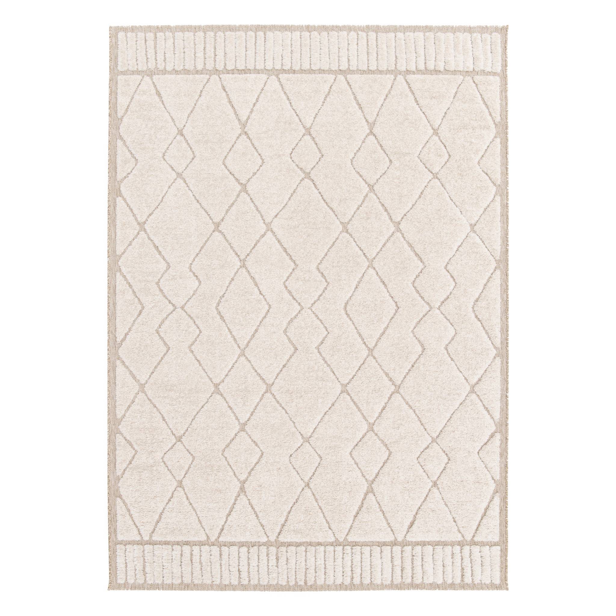 Tapis intérieur motif ethnique berbère beige et créme JUDY