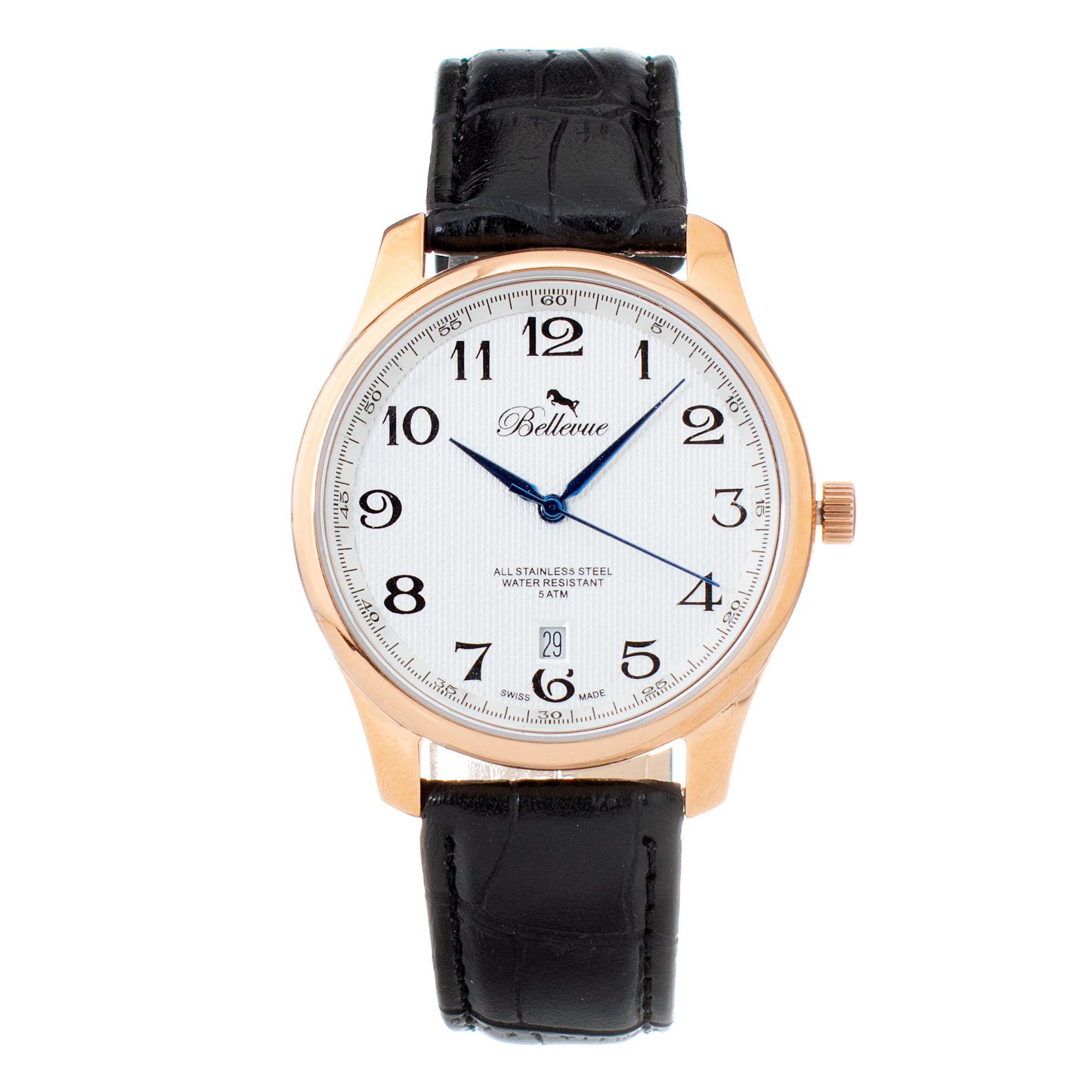 Reloj Bellevue D.36 Hombre Analogico Cuarzo con Correa de Piel sintetica