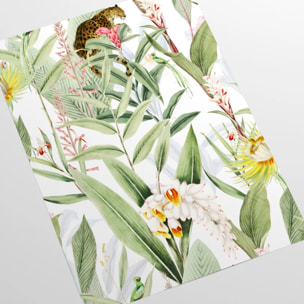 Carta da parati Jungla Tropicale Chic Bianca e Verde