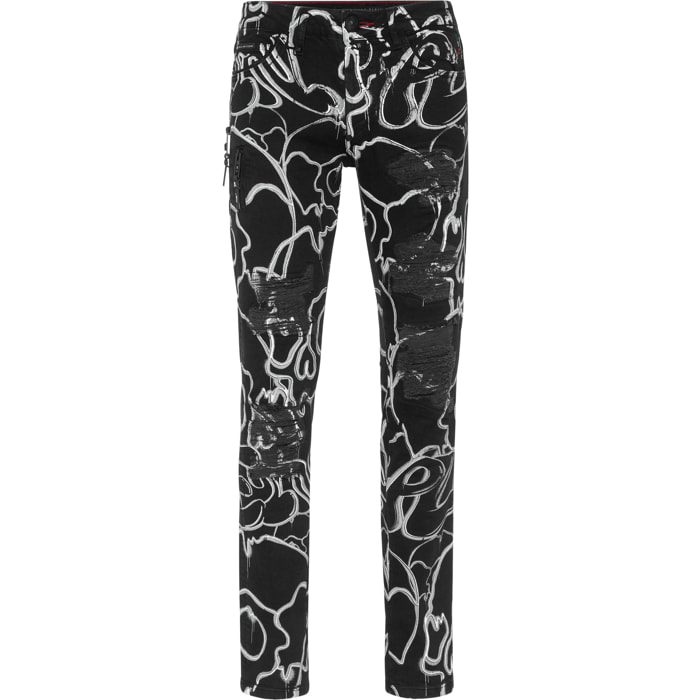 PHILIPP PLEIN Vaqueros de corte recto SKULL&BONES
