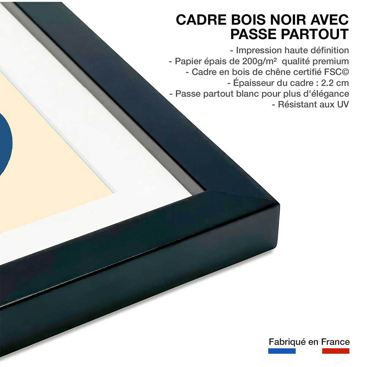 Affiche  amis pour la vie Affiche + cadre en bois - Noir