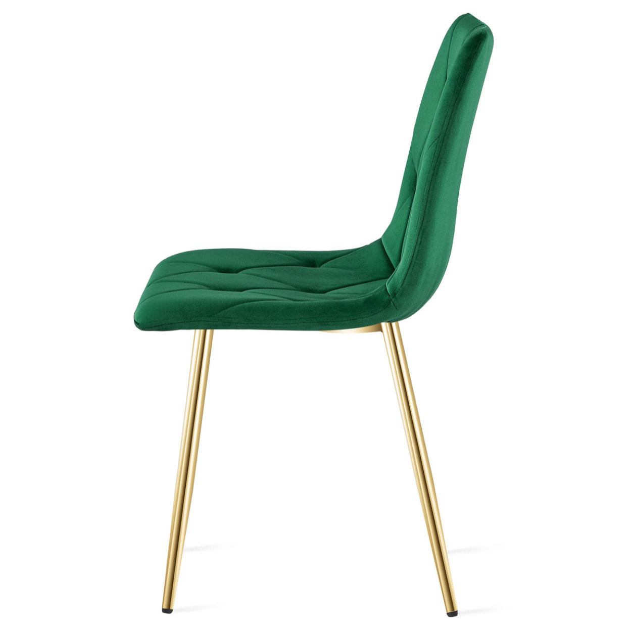 Set di 2 sedie Libra in velluto verde smeraldo e gambe oro