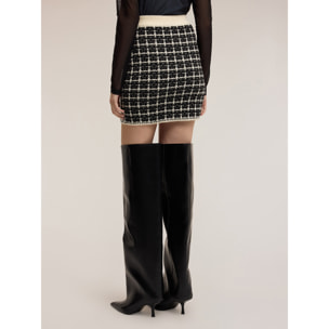 Motivi - Minigonna in maglia check - Nero