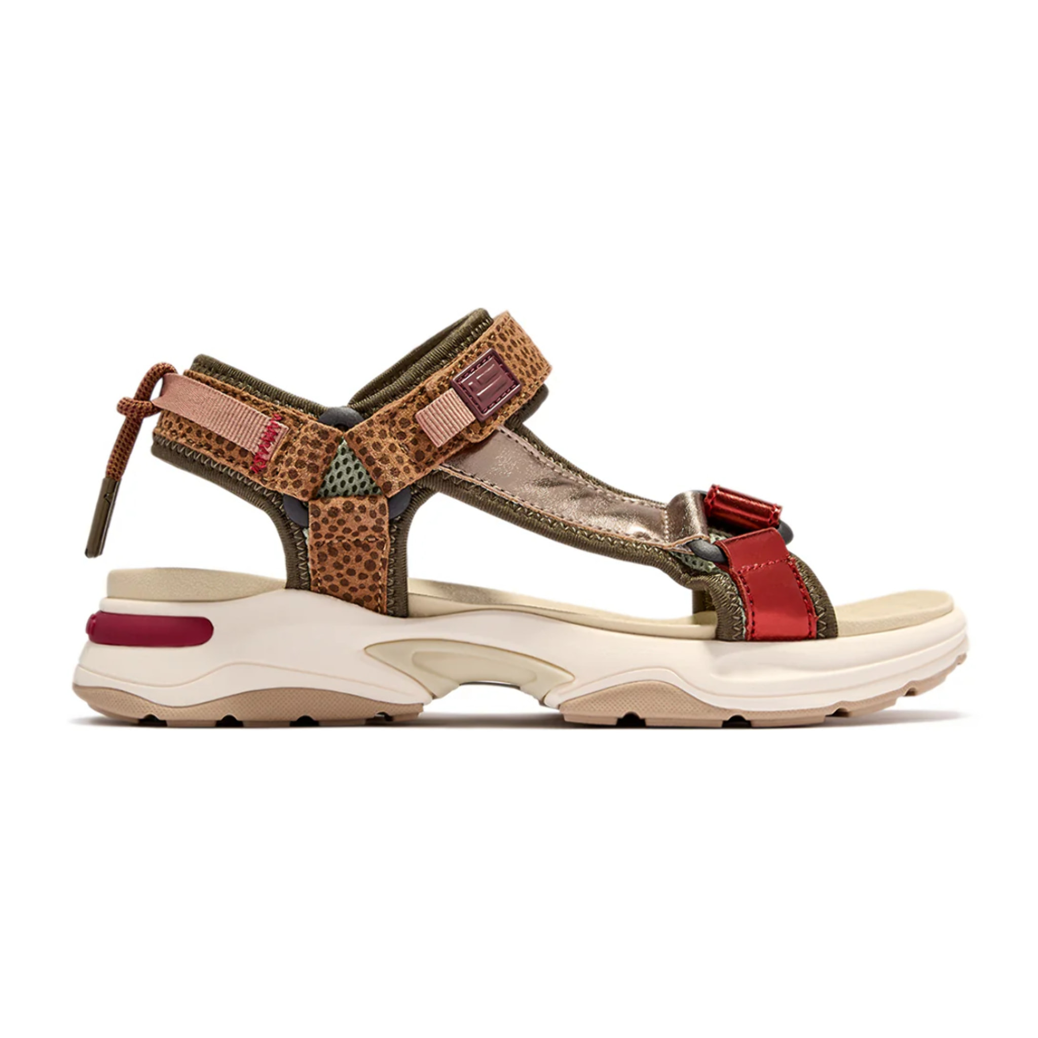 Sandalias Deportivas de Mujer con Estampado en Burgundy