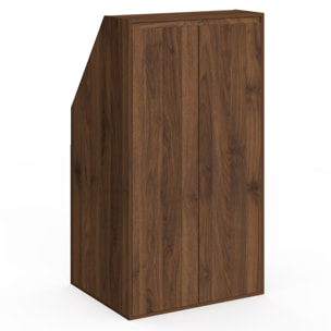 Armoire sous pente Tom 2 portes effet noyer
