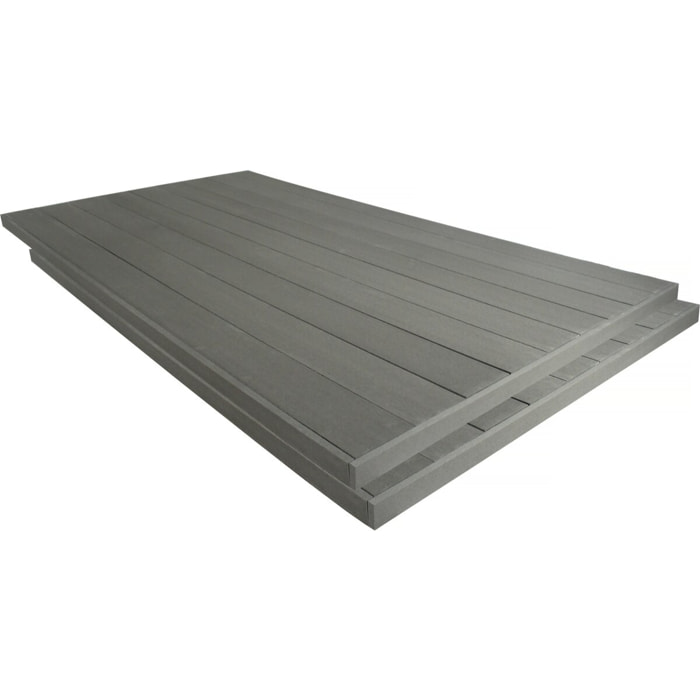 Lot de 3 lames de terrasse composite pleines - Long: 2,4m - 1m2- Gris foncé