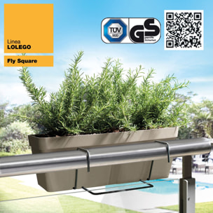 Jardinera con escuadra de fijación cuadrada blanca