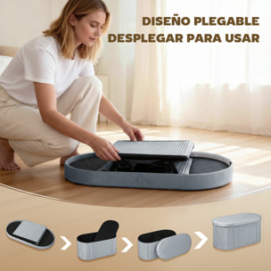Puff Almacenaje, Banco Almacenaje Plegable, 72 L, 76x38x35 cm, Tapizado en Terciopelo, Baúl de Almacenamiento, Carga 120 kg, Taburete para Sala de Estar, Dormitorio, Entrada, Gris Oscuro