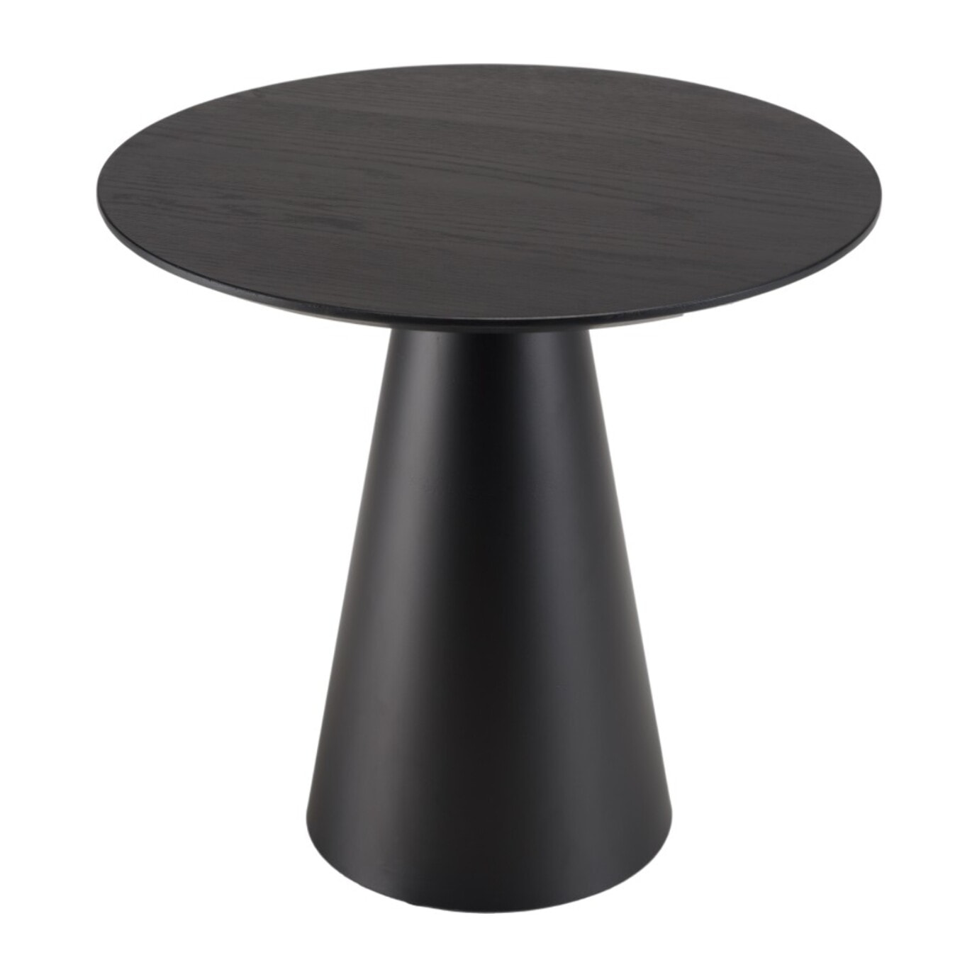 DALY - Table d'appoint ronde noire 50x50cm pied conique métal