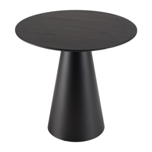 DALY - Table d'appoint ronde noire 50x50cm pied conique métal