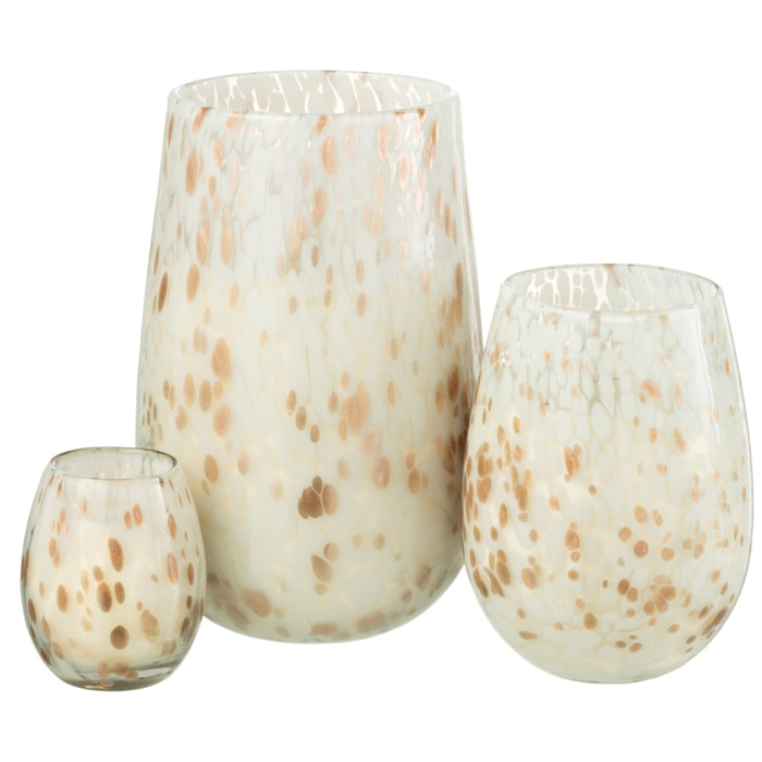 J-Line bougie parfumée Mia - Osmanthus & Suede - verre - blanc/mix - large - 230H