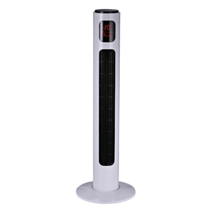 Ventilateur colonne tour 45 W programmable oscillant avec télécommande blanc noir