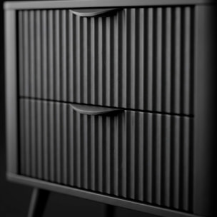 Comodino Moderno Elegante Con 2 Cassetti Capienti e Piedini Alti Camera Da Letto 63.2 x 38 x 55.3 cm Nero