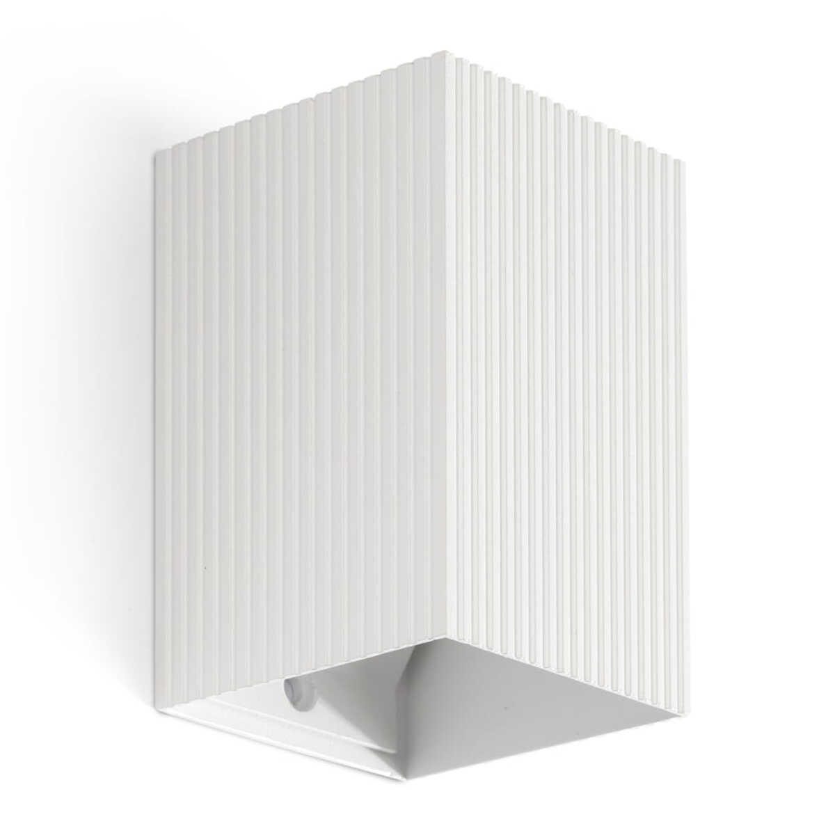 LUNE Applique carré blanche cannelée