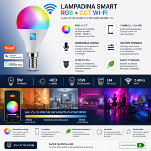 OMEGA Lampadina Smart 5W RGB+CCT E14