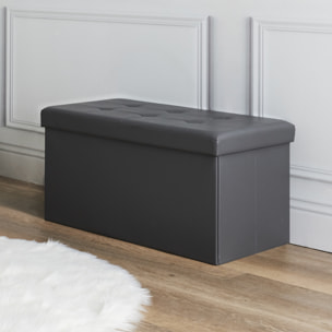 Coffre Banc Pliable Pu Gris